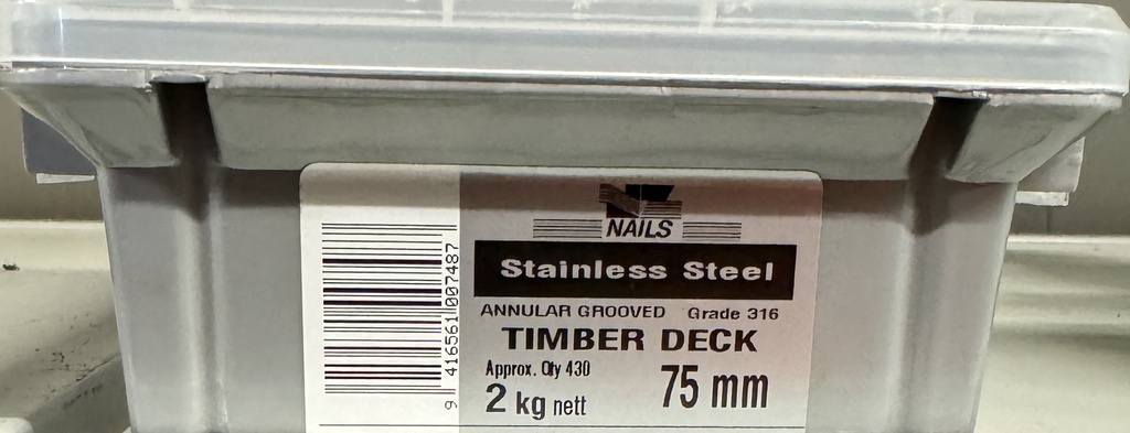 NAIL 2KG  75 x 3.15mm STAINLESS DECKING