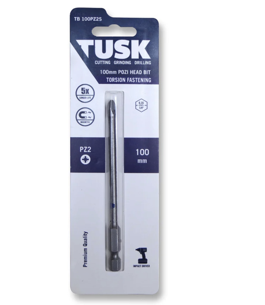 TUSK TORSION BITS PZ2 100mm 1pc