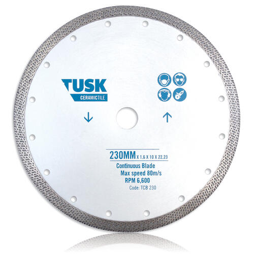 SAW BLADE TUSK CONTINUOUS TILE 230mm