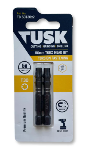 TUSK TORSION BITS TORX 30 50mm 2pc