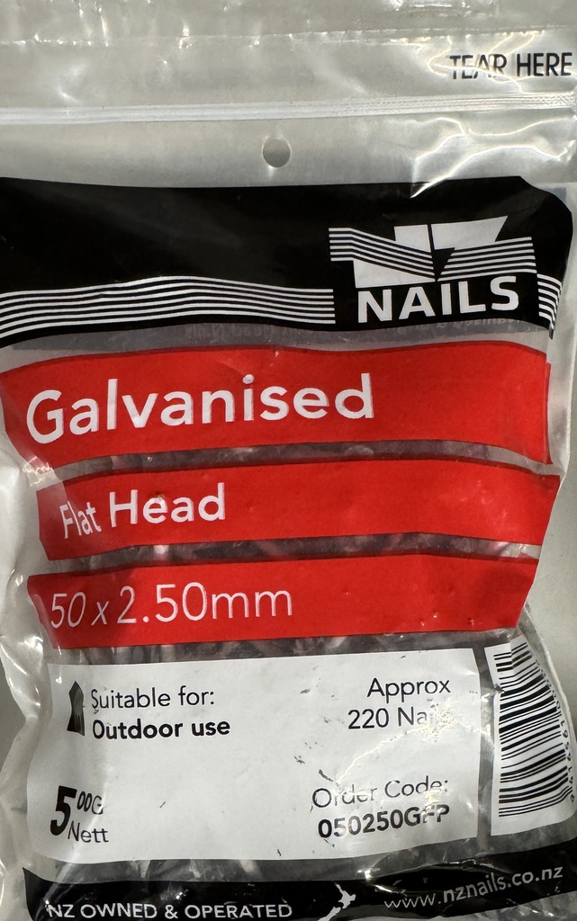 NAIL 500g  50 x 2.5mm  GALV FH