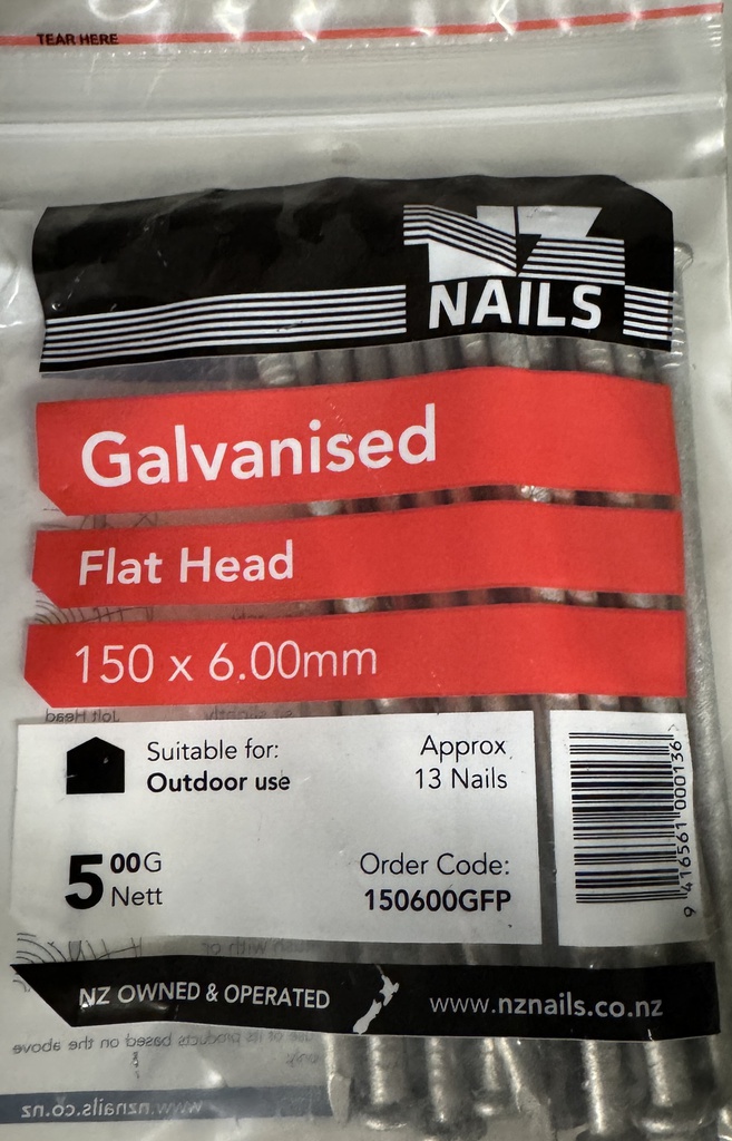 NAIL 500G 150 x 6.0mm  GALV JH