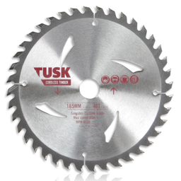 [CTB 16524] TUSK TUNGSTEN CARBIDE CORDLESS TIMBER BLADE 165MM X 1.3 / 0.9 X 24T X 20/16